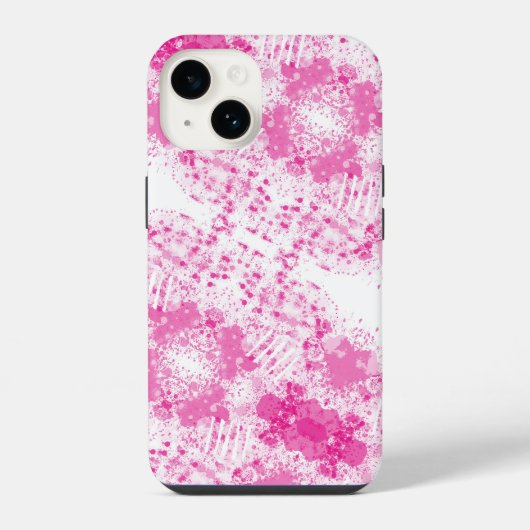 Abstracte spuit van roze verf iPhone hoesje (Achterkant)