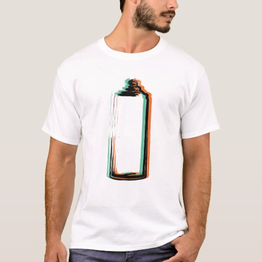 Abstracte spuitverf blikjes t-shirt (Voorkant)