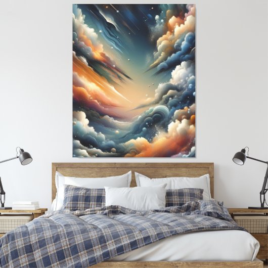 Abstracte spuitverf canvas afdruk (Insitu (Slaapkamer))