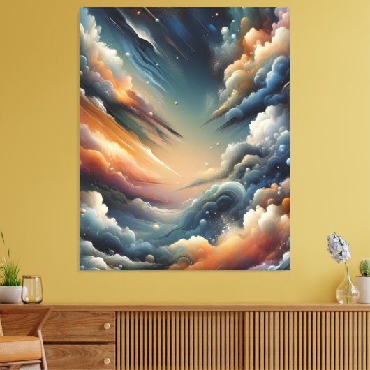 Abstracte spuitverf canvas afdruk (Insitu (Woonkamer))