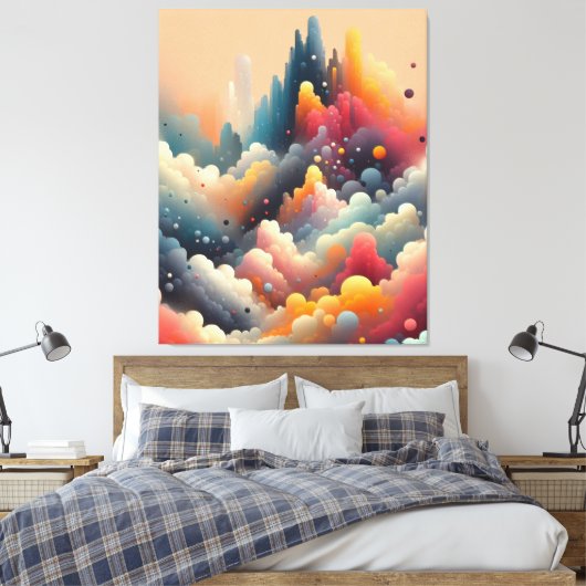 Abstracte spuitverf canvas afdruk (Insitu (Slaapkamer))