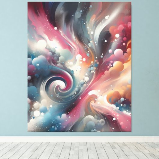 Abstracte spuitverf canvas afdruk (Insitu (Houten vloer))