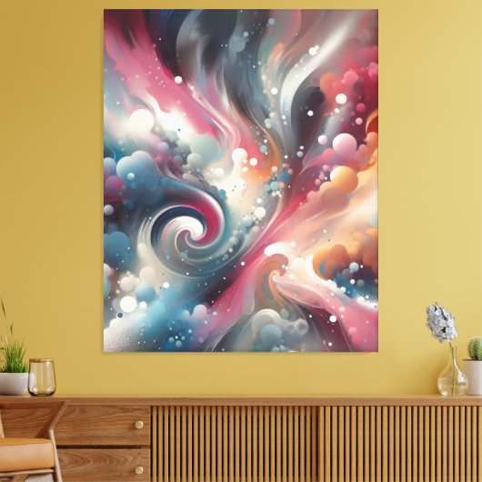 Abstracte spuitverf canvas afdruk (Insitu (Woonkamer))