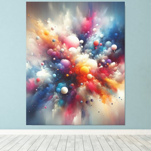 Abstracte spuitverf canvas afdruk (Insitu (Houten vloer))