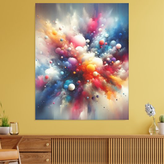 Abstracte spuitverf canvas afdruk (Insitu (Woonkamer))