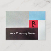 ABSTRACTE SQUARES MONOGRAM, rood blauw grijs bruin Visitekaartje (Achterkant)
