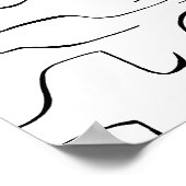 Abstracte Squiggly Line Art - Witte achtergrond Poster (Hoek)