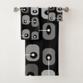 Abstracte Squishy Cubes Black Silver Bad Handdoek (Insitu)