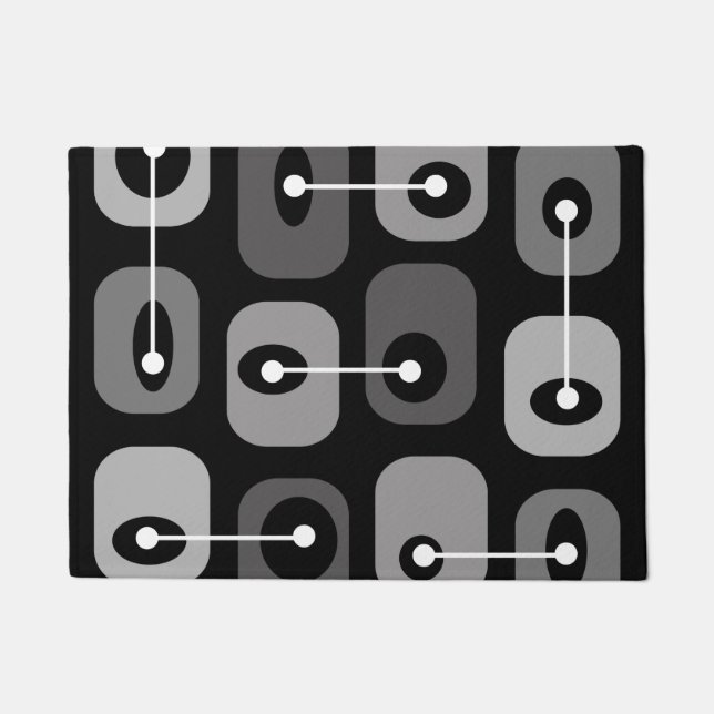 Abstracte Squishy Cubes Black Silver Deurmat (Voorkant)