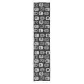 Abstracte Squishy Cubes Black Silver Korte Tafelloper (Voorkant)