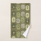 Abstracte Squishy Cubes Olive Green Bad Handdoek (Handdoek)