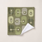 Abstracte Squishy Cubes Olive Green Bad Handdoek (Wasdoekje)