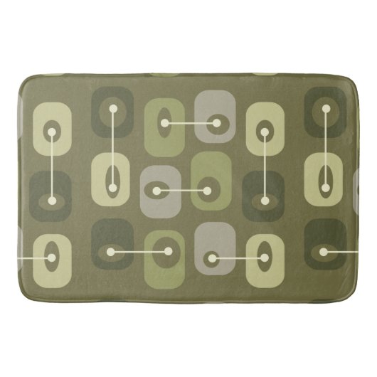 Abstracte Squishy Cubes Olive Green Badmat (Voorkant)