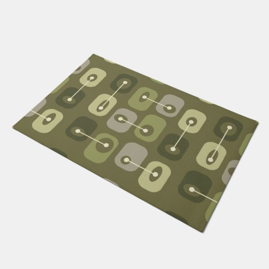 Abstracte Squishy Cubes Olive Green Deurmat (Schuin)