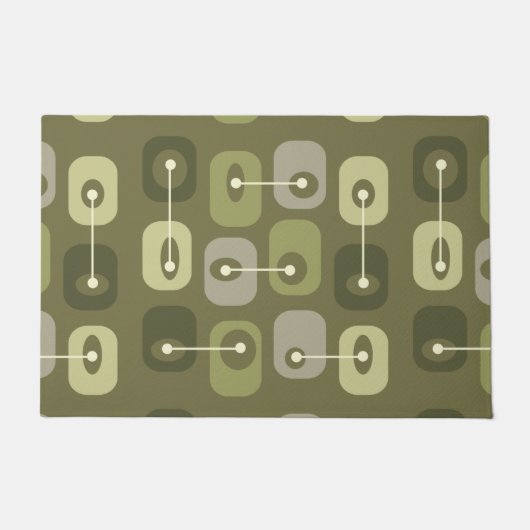 Abstracte Squishy Cubes Olive Green Deurmat (Voorkant)