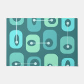Abstracte Squishy Cubes Turquoise Deurmat (Voorkant)