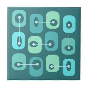 Abstracte Squishy Cubes Turquoise Tegeltje