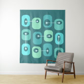 Abstracte Squishy Cubes Turquoise Wandkleed (In situ)