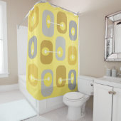 Abstracte Squishy Cubes Yellow Grey Douchegordijn (In situ)