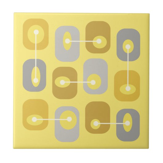 Abstracte Squishy Cubes Yellow Grey Tegeltje (Voorkant)