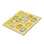 Abstracte Squishy Cubes Yellow Grey Tegeltje (Zijkant)