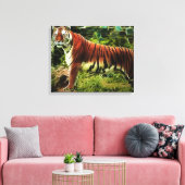 Abstracte staande tijger gewikkeld doek canvas afdruk (Insitu (Woonkamer))