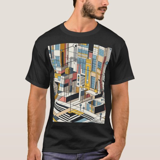 Abstracte Stad 5 T-shirt (Voorkant)