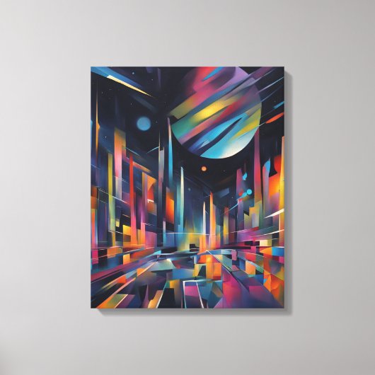 Abstracte Stad Canvas Afdruk (Voorkant)