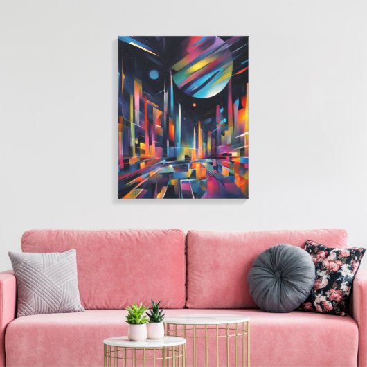 Abstracte Stad Canvas Afdruk (Insitu (Woonkamer))
