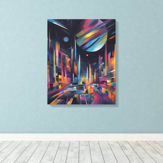 Abstracte Stad Canvas Afdruk (Insitu (Houten vloer))