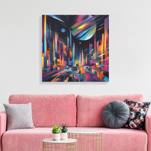 Abstracte Stad Canvas Afdruk (Insitu (Woonkamer))