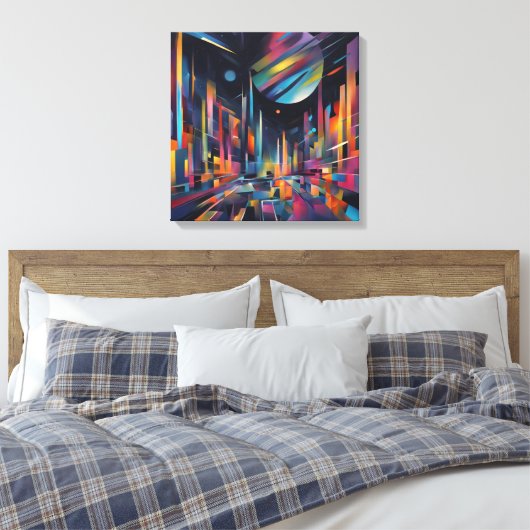 Abstracte Stad Canvas Afdruk (Insitu (Slaapkamer))