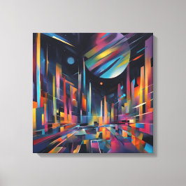 Abstracte Stad Canvas Afdruk