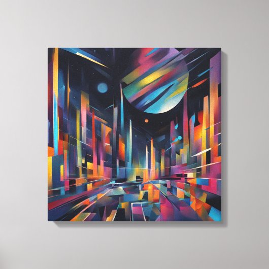 Abstracte Stad Canvas Afdruk (Voorkant)