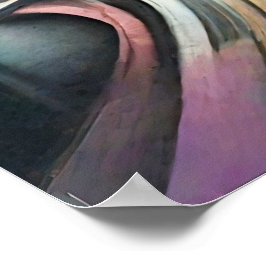 Abstracte stad gebouw harde pastel tekening V Poster (Hoek)