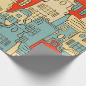 abstracte stad naadloos. cadeaupapier (Hoek)