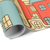 abstracte stad naadloos. cadeaupapier (Rol Hoek)