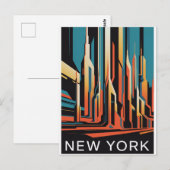 abstracte stad New York Briefkaart (Voorkant / Achterkant)