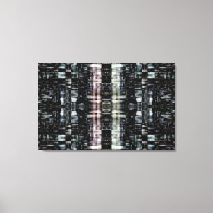 Abstracte stad 's nachts canvas afdruk