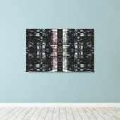 Abstracte stad 's nachts canvas afdruk (Insitu (Houten vloer))
