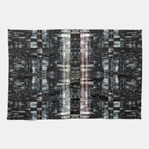Abstracte stad 's nachts theedoek