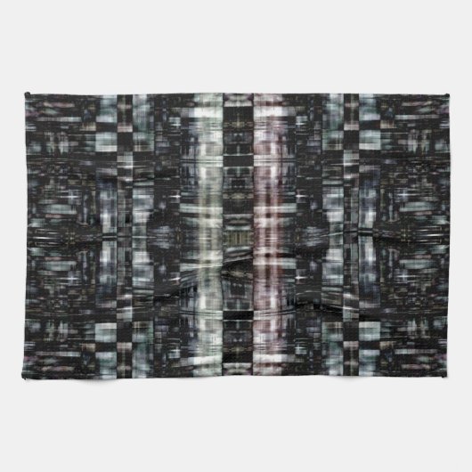 Abstracte stad 's nachts theedoek (Horizontaal)
