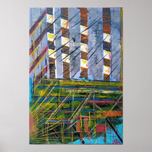 Abstracte stad scene poster (Voorkant)