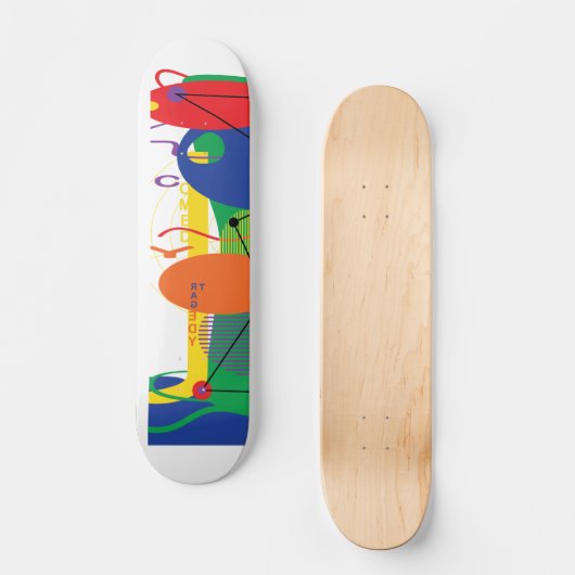 Abstracte stad skateboard deck (Voorkant)