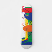 Abstracte stad skateboard deck (Voorkant)