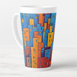 Abstracte stads kunst latte mok