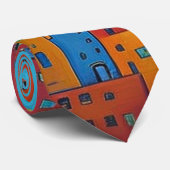 Abstracte stads kunst stropdas (Opgerold)