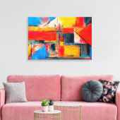 Abstracte stads pulskunst canvas afdruk (Insitu (Woonkamer))