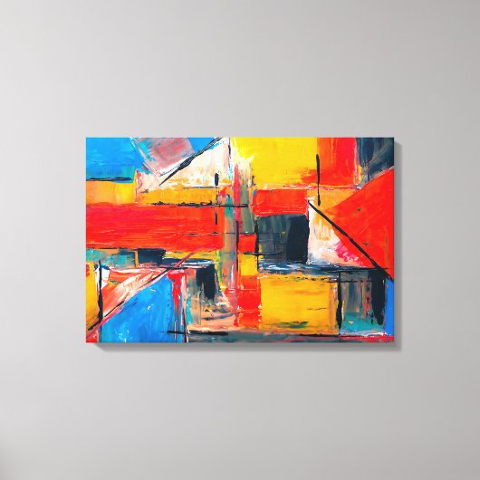 Abstracte stads pulskunst canvas afdruk (Voorkant)