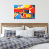 Abstracte stads pulskunst canvas afdruk (Insitu (Slaapkamer))